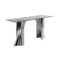 Mercer41 Anmie 60" Console Table Glass in Gray | 30 H x 60 W x 20 D in | Wayfair 73994BCC1E9E44D9B8C53B3B694C06CF