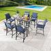 Red Barrel Studio® Square 6 - Person 24.8" Long Bar Height Outdoor Dining Set Metal in Blue | 24.8 W x 24.8 D in | Wayfair