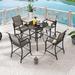 Red Barrel Studio® Square 4 - Person 31.5" Long Bar Height Outdoor Dining Set Glass in Gray | 31.5 W x 31.5 D in | Wayfair