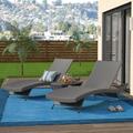 Brayden Studio® Penley 79.25" Long Reclining Chaise Lounge Set Wicker/Rattan in Gray | 15 H x 27.5 W x 79.25 D in | Outdoor Furniture | Wayfair