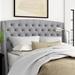 Everly Quinn Button Tufted Headboard Upholstered/Wood & Upholstered/Polyester in Brown/Gray | 61.5 H x 84.5 W x 15.5 D in | Wayfair