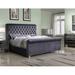 Willa Arlo™ Interiors Stefanski Tufted Standard Bed Upholstered/Canvas/Velvet, Wood in Gray | 63 H x 81 W x 106 D in | Wayfair