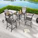 Red Barrel Studio® Square 4 - Person Bar Height Outdoor Dining Set Metal in Gray | 24.8 W x 24.8 D in | Wayfair 2D0CB03508FE44A7B8CB9121F895704B