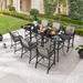 Red Barrel Studio® Square 6 - Person 31.5" Long Bar Height Outdoor Dining Set Glass in Gray | 31.5 W x 31.5 D in | Wayfair