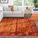 Red 96 x 0.33 in Area Rug - Wade Logan® Alair Abstract Brick/Sage Green/Orange Area Rug, Polypropylene | 96 W x 0.33 D in | Wayfair