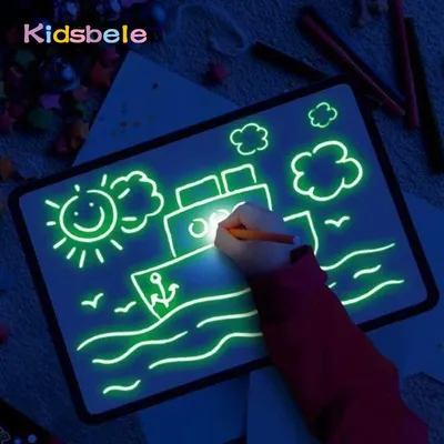 Planche à dessin de grande taille pour enfants jouet éducatif de peinture éclairé dans