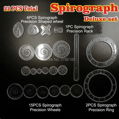Ensemble de jouets en étain de conception spirographe conception en spirale engrenages et roues