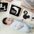 jouet bebe 1 an jeux enfant éducatif Jouets Montessori cartes flash blanches et noires pour bébés