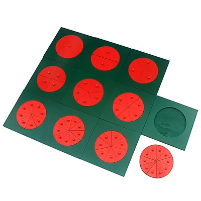Jouets mathématiques Montessori pour bébés cercles en bois 1 à 10 Fractions jouets éducatifs en