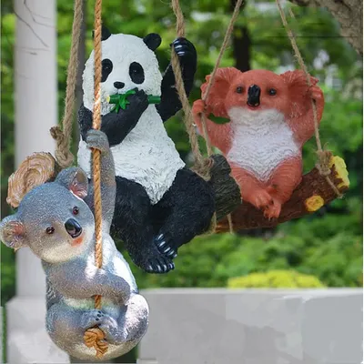 Balançoire en résine pour jardin en plein air décoration de Villa Koala Panda Figurines