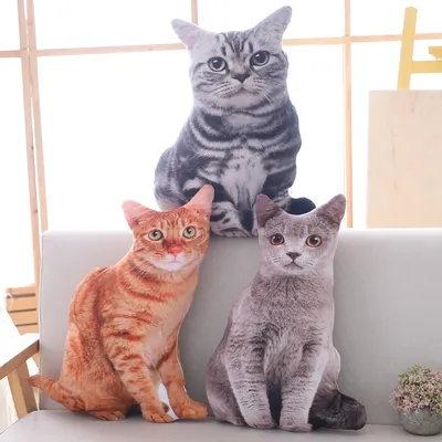 Oreillers de chat en peluche de simulation pour enfants animaux en peluche doux coussin de canapé