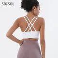 SOISOU-Soutien-gorge en nylon respirant pour femme haut sexy sous-vêtement de fitness yoga