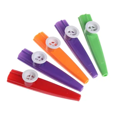 Flûte à bouche en plastique 5 pièces/ensemble couleurs mélangées Orff Harmonica Kazoo jouet de
