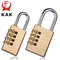 KAK – cadenas de sécurité en laiton massif et cuivre, combinaison de mot de passe, serrure à Code