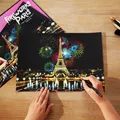 Papier à Gratter Magique pour Enfant et Adulte Artisanat d'Art Paysage du Monde Jouets de