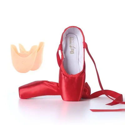 Chaussures de ballet à pointe rouge pour filles et femmes chaussures de ballerine en satin