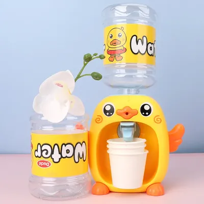 Mini distributeur d'eau de cuisine en forme de petit canard jaune pour enfants Simulation de