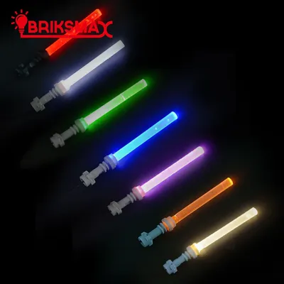 BRIKSMAX-Sabre lumineux LED coloré épée lumineuse USB 62by blocs de figurines Star War Trooper