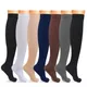 Chaussettes de Compression Solides pour Hommes Hautes pour Varices Support de Jambe d'Infirmière