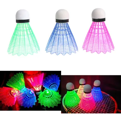 Boules de Badminton en plastique 3 pièces boules d'éclairage colorées pour Sports d'intérieur et