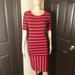 Lularoe Dresses | Lularoe Red And Black Stripe Julia Dress - Nwt | Color: Black/Red | Size: Xs