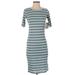 Lularoe Dresses | Lularoe Julia Dress Xs Ribbed Striped Blue Nwt | Color: Blue/White | Size: Xs