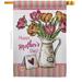 Breeze Decor Mother Day Bouquet Impressions Decorative 2-Sided Polyester 28" x 40" Garden Flag in Red/White | 40 H x 28 W in | Wayfair