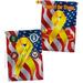 Breeze Decor Support Our Troops Freedom 2-Sided Polyester 40 x 28 in. House Flag in Blue/Gray/Red | 40 H x 28 W in | Wayfair