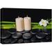 IDEA4WALL Zen Stones Plumeria & Zen Basalt Stones w/ & Burning Candles - Wrapped Canvas Photograph Print Canvas in Black | Wayfair 7426900930842