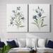Andover Mills™ Linen Botanical III - 2 Piece Painting Print Set Canvas in Blue/Green | 8 H x 12 W x 1 D in | Wayfair