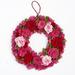 The Holiday Aisle® Curl 16" Wood Wreath Wood/Twig in Brown/Pink | 16 H x 16 W x 3 D in | Wayfair 825799FD32E24740A1198C138575A63A