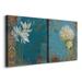 Winston Porter Krishna's Garden I - 2 Piece Wrapped Canvas Painting Print Set Canvas, Solid Wood in Blue/Green/White | 10 H x 10 W in | Wayfair