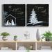 The Holiday Aisle® Joy to the World Nativity - 2 Piece Wrapped Canvas Painting Print Set Metal in Black/White | 16 H x 32 W x 1 D in | Wayfair