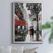 Winston Porter Rainy Paris II by J Paul - Picture Frame Painting Print on Canvas Canvas, Solid Wood in Gray/Red | 24.5 H x 18.5 W x 1.5 D in | Wayfair