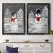 The Holiday Aisle® Festive Snowman I - 2 Piece Painting Print Set Canvas in Gray/Red/White | 37.5 H x 55 W x 1.5 D in | Wayfair