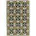 Green 60 x 0.25 in Area Rug - Kaleen Peranakan Tile Floral Handmade Tufted Sage Indoor/Outdoor Use Area Rug Polyester | 60 W x 0.25 D in | Wayfair