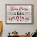 The Holiday Aisle® Farm Fresh Christmas Trees - Textual Art Print on Canvas in Gray/Green/Red | 31 H x 44 W x 1 D in | Wayfair