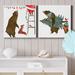 The Holiday Aisle® Wild Christmas I - 2 Piece Wrapped Canvas Print Set Canvas, Solid Wood in Brown/Green/Red | 10 H x 20 W x 1 D in | Wayfair