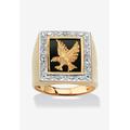 Men's Big & Tall Men's 14K Gold over Silver Diamond Accent and Onyx Eagle Ring by PalmBeach Jewelry in Diamond Onyx (Size 11)