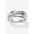 Men's Big & Tall Men's Platinum over Sterling Silver Diamond Wedding Band Ring by PalmBeach Jewelry in Diamond (Size 8)