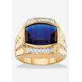 Men's Big & Tall Men's 18K Yellow Gold-plated Sapphire and Diamond Accent Ring by PalmBeach Jewelry in Sapphire Diamond (Size 14)