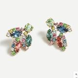J. Crew Jewelry | J. Crew Multicolor Crystal-Studded Leaf Earrings | Color: Gold/Red/Tan | Size: Os