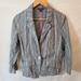 American Eagle Outfitters Jackets & Coats | American Eagle Outfitters Strip Linen Blind Blazer | Color: Gray | Size: M