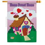 Breeze Decor Welcome Home Sweet 2-Sided Polyester 40 x 28 in. House Flag in Pink | 40 H x 28 W in | Wayfair BD-SH-H-100039-IP-BO-D-US13-BD