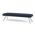 Lesro Willow Lounge Reception 3 Seat Bench Steel Legs Fabric in Gray/Blue/Black | 18.5 H x 72 W x 24 D in | Wayfair WL3001.SSV-01ADMS