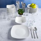 Gibson Home Everyday Square 48 Piece Dinnerware Set, Service for 10 Porcelain/Ceramic in White | Wayfair 122763.48R