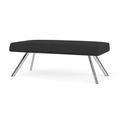 Lesro Willow Lounge Reception 2 Seat Bench Steel Legs Fabric in Gray | 18.5 H x 48 W x 24 D in | Wayfair WL2001.SCS-01OHGP