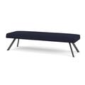 Lesro Willow Lounge Reception 3 Seat Bench Steel Legs Fabric in Blue | 18.5 H x 72 W x 24 D in | Wayfair WL3001.SCH-01OHNA