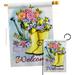 Breeze Decor Spring Shower Impressions Decorative 2-Sided Polyester 40 x 28 in. Flag Set in Blue/Yellow | 40 H x 28 W in | Wayfair