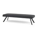 Lesro Willow Lounge Reception 3 Seat Bench Steel Legs Fabric in Black | 18.5 H x 72 W x 24 D in | Wayfair WL3001.SBK-01ADNT